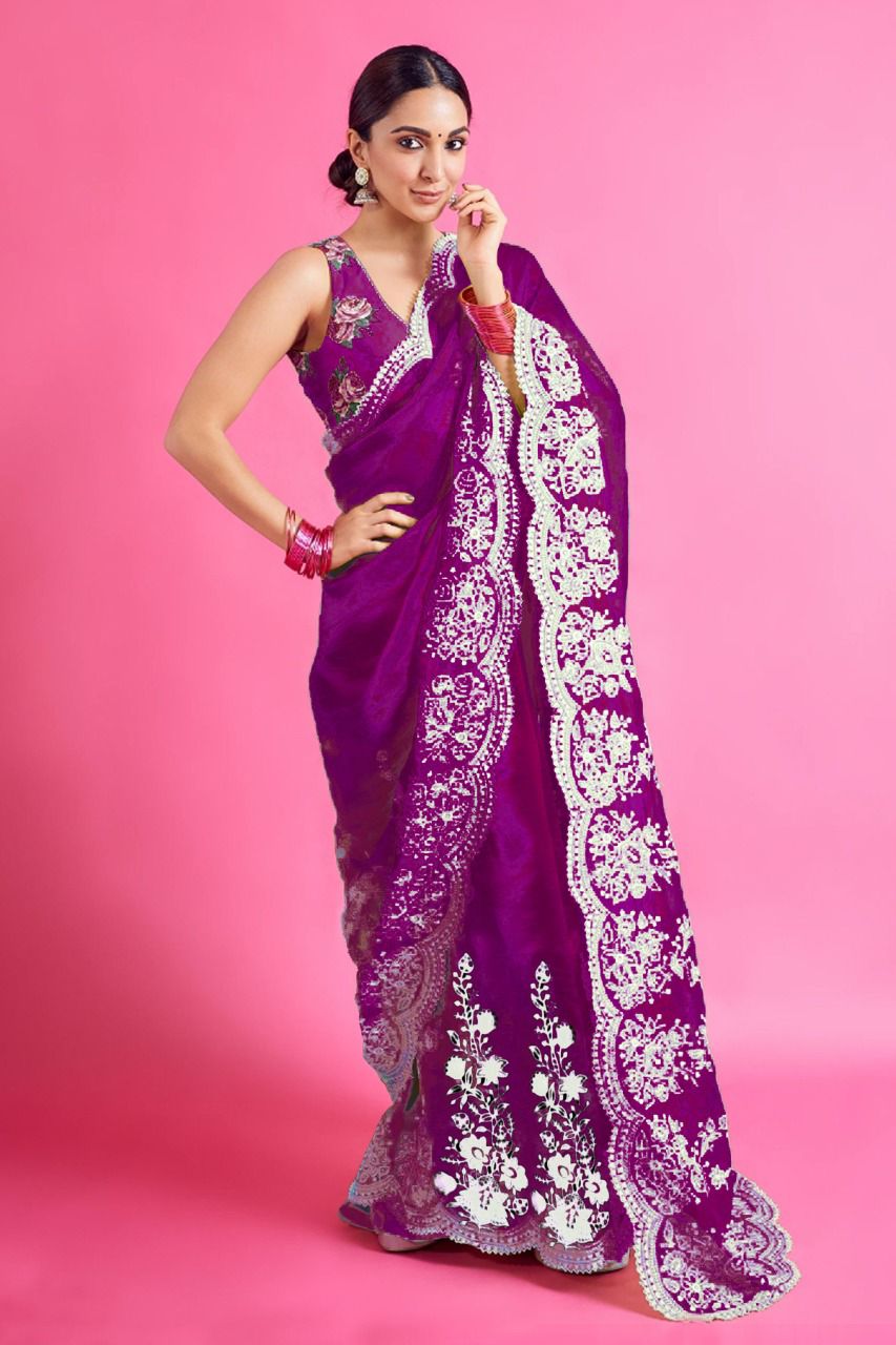 Vivera Kiara Fancy Party Wear Organza Net Designer Saree Collection